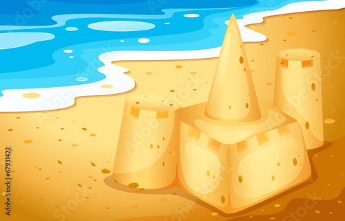 A sand castle at the beach