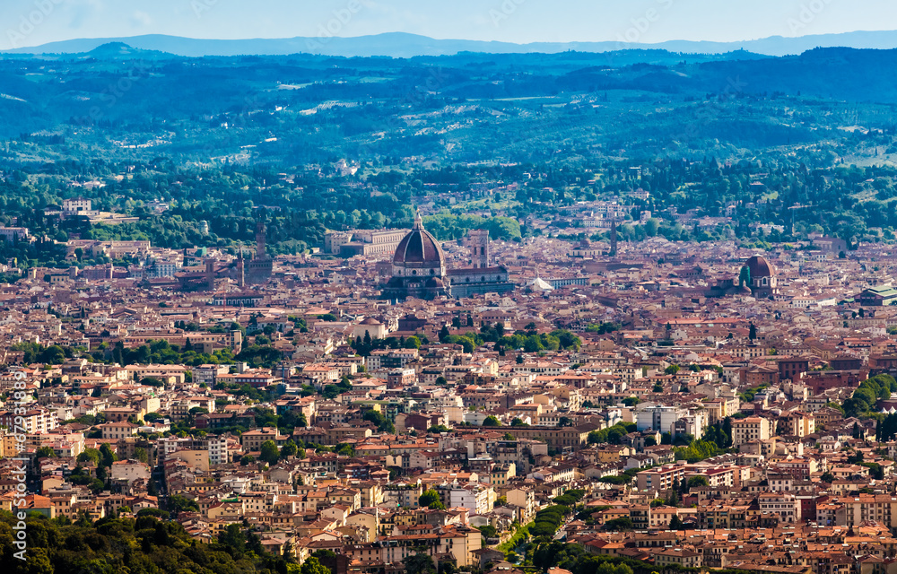 The panorama of Florence old city, Italy.  Florence, city of art