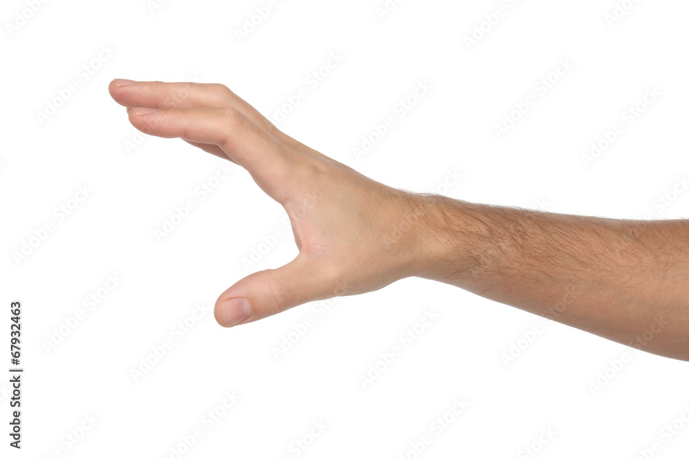 Male hand sign. Isolated on white background Male hand sign. Isolated on white background