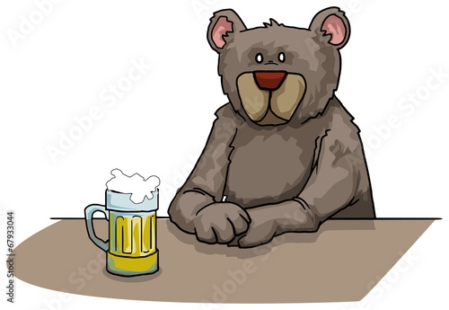 Bear drinking beer