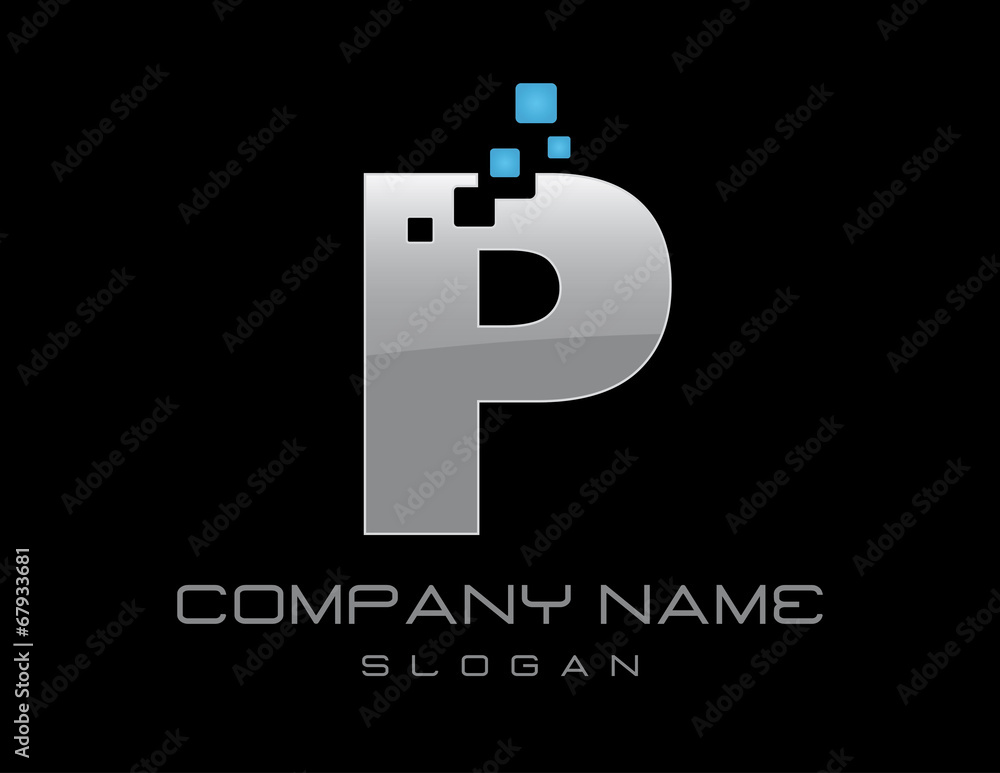 Techno letter P Techno letter P