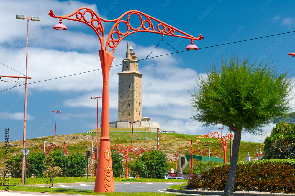 Naklejka premium Tower of Hercules in A Coruna. Spain