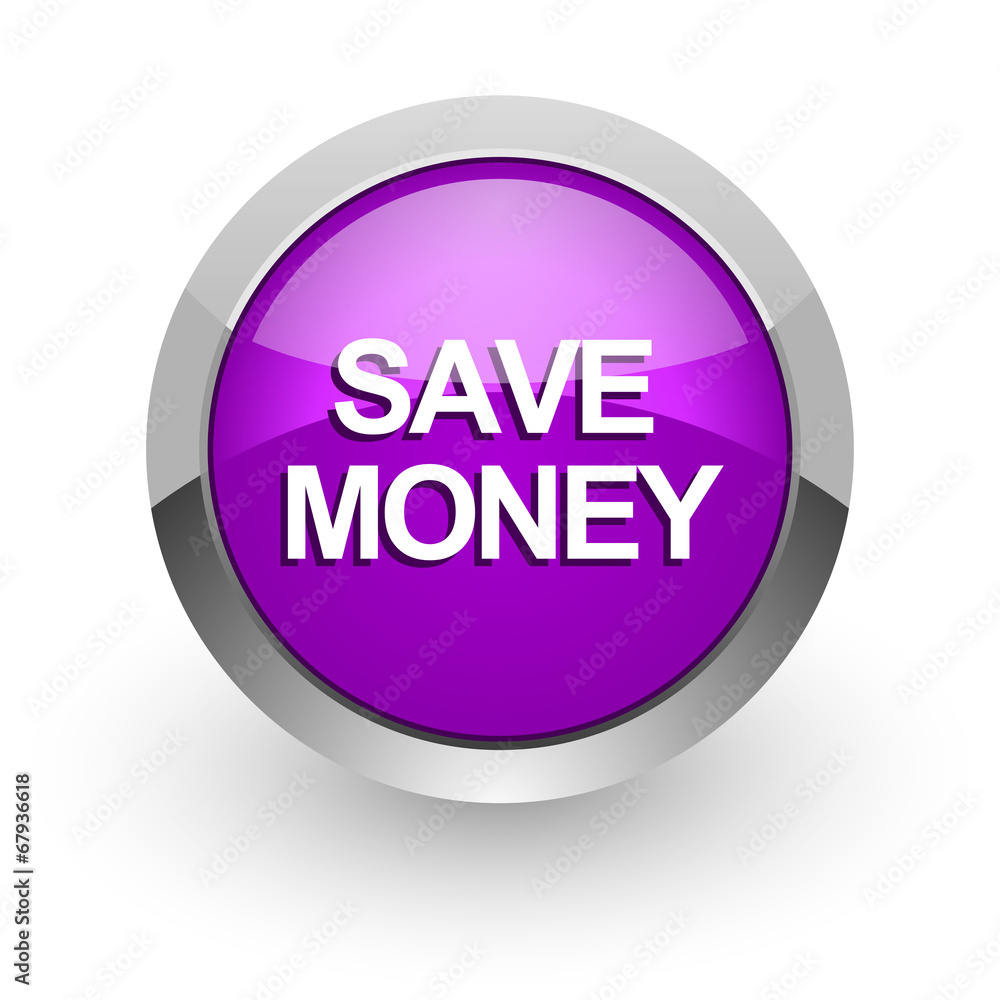 save money pink glossy web icon
