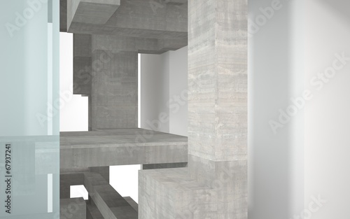 Abstract background of interior concrete and glass 