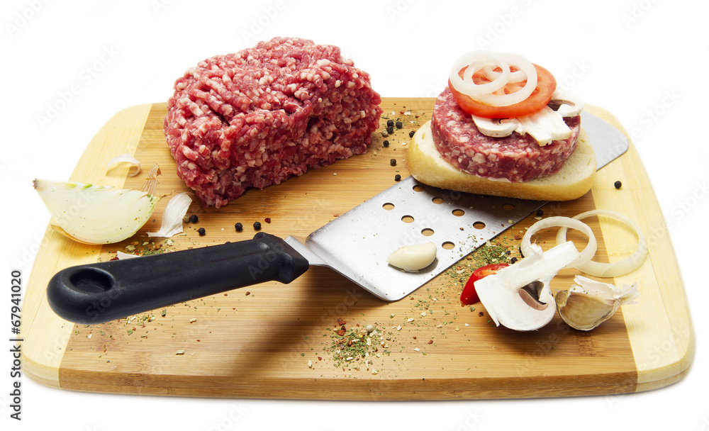 pieces of raw meat on the board pieces of raw meat on the board
