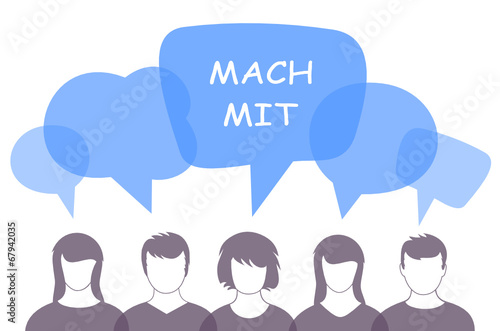 Menschen Gruppe mach mit