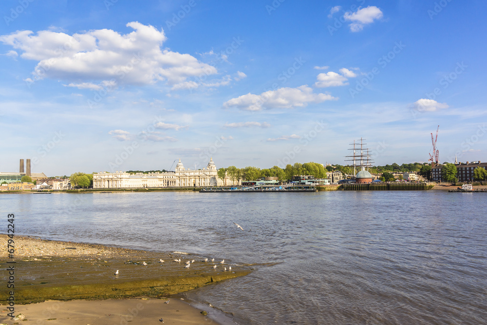 Obraz premium View of Old Royal Naval College (1873) building. London, England