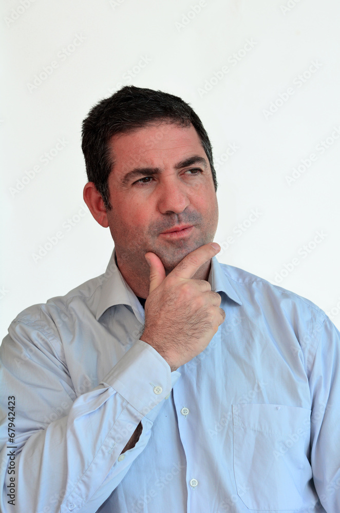 Man thinking face expression Man thinking face expression