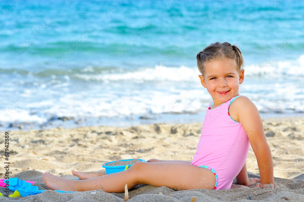 Toddler girl at beach Toddler girl at beach