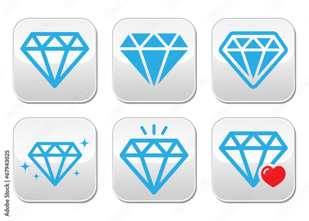 Diamond luxury vector buttons set Diamond luxury vector buttons set