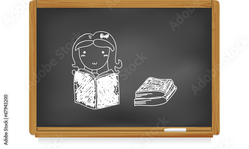Tableau d'école : écolière