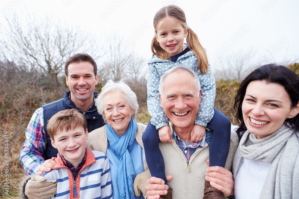 Portrait Of Multi Generation Family On Countryside Walk Portrait Of Multi Generation Family On Countryside Walk