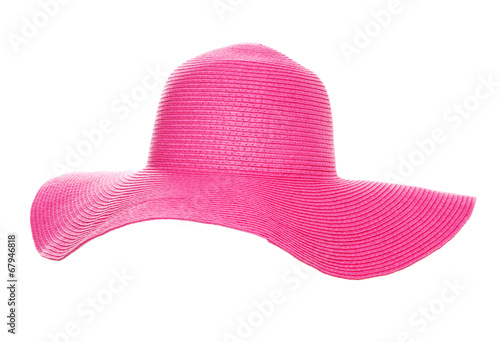 Summer beach hat isolated on white background photo