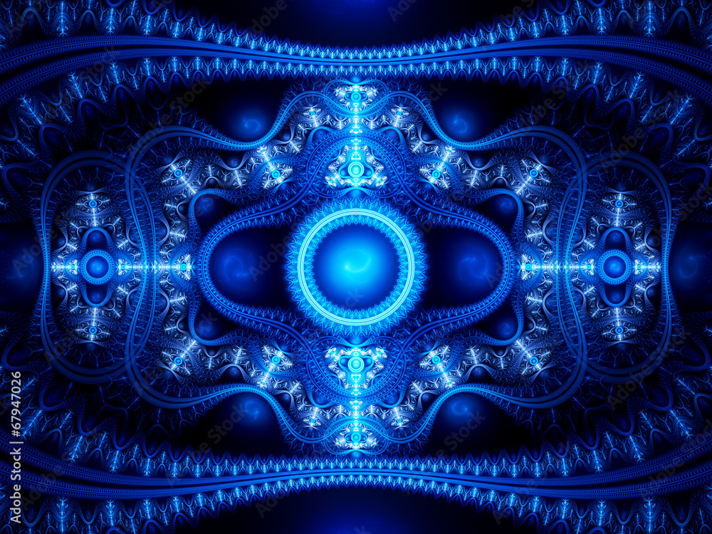 Naklejka premium Abstract blue winter fractal