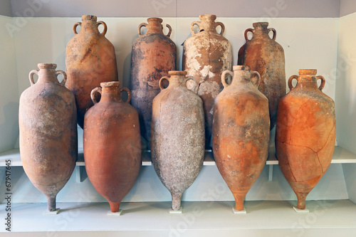 A group of Amphora recovered from the sea in Tuscany photo