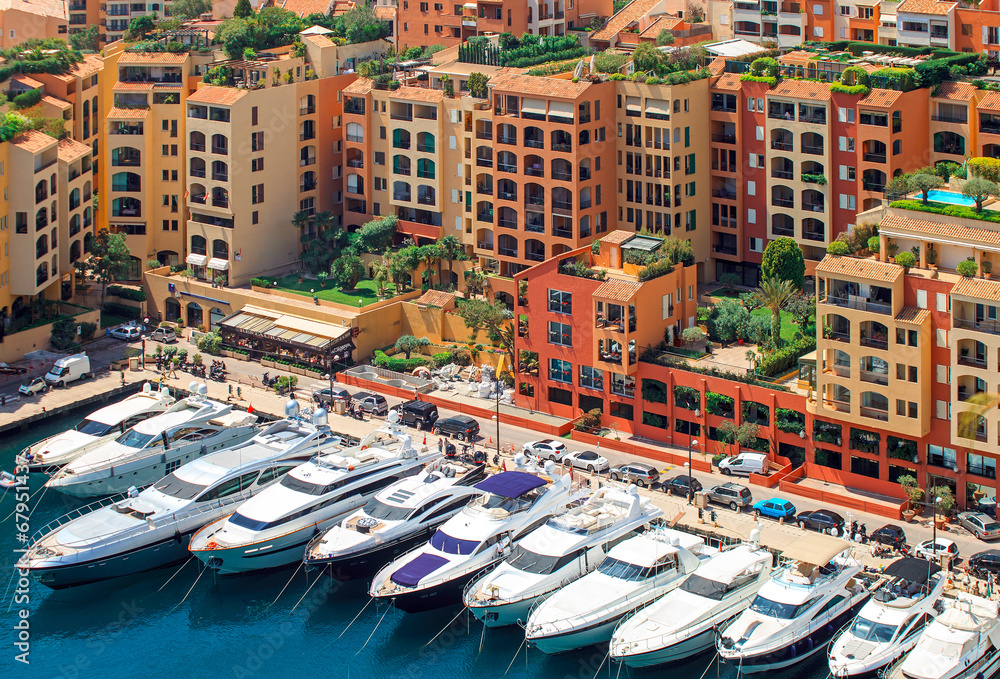 Luxury yachts in harbour of Monaco, Cote d'Azur
