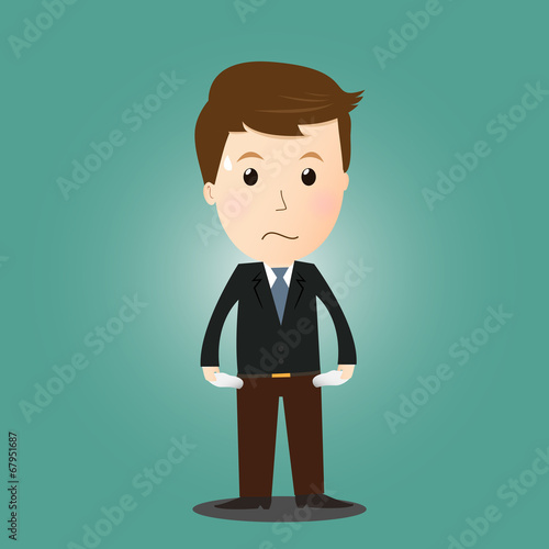 Vector of businessman have no money  .in concept