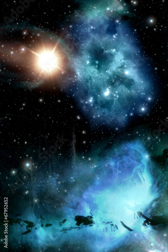 Starfield with nebula and sun background © Luca Oleastri
