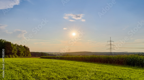 Countryside Summer Sunset Landscape