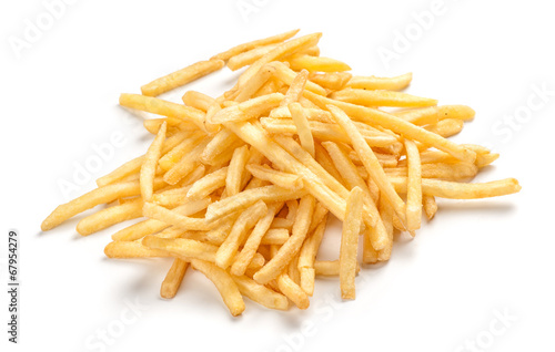 pile of french fries isolated on white
