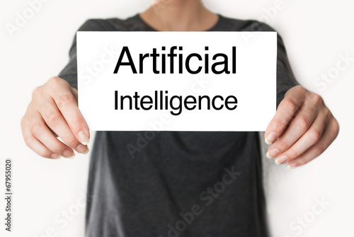 Artificial intelligence. female showing card