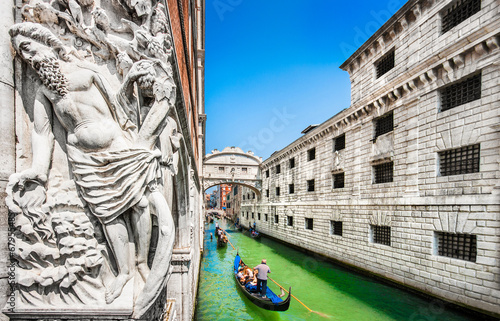 Famous Bridge of Sighs with Doge's Palace in Venice, Italy © JFL Photography