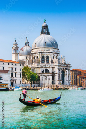 Traditional Gondola on Canal Grande in Venice, Italy