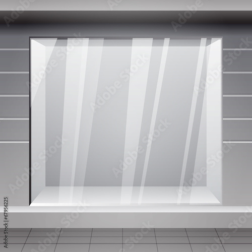 Shop Front. Exterior horizontal windows empty