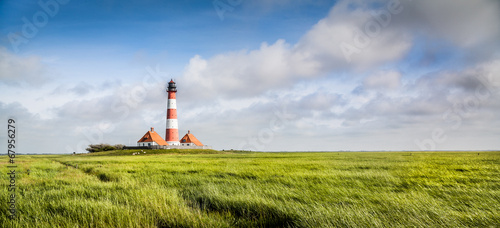 Beautiful landscape with lighthouse at Nordsee, Germany