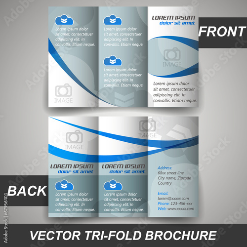 Tri fold corporate business store brochure, cover design