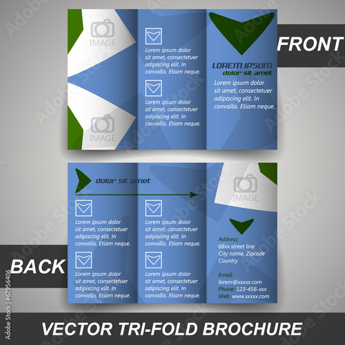 Tri fold corporate business store brochure, cover design