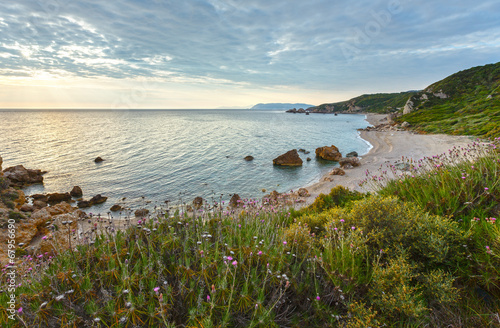 Potistika beach sunrise view (Greece) photo