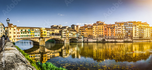 Ponte Vecchio with river Arno at sunset, Florence, Italy