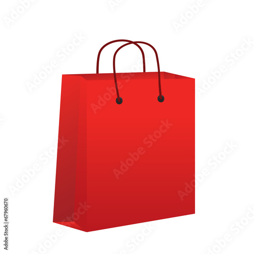 Empty red shopping bag