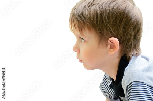 portrait of a little boy in profile