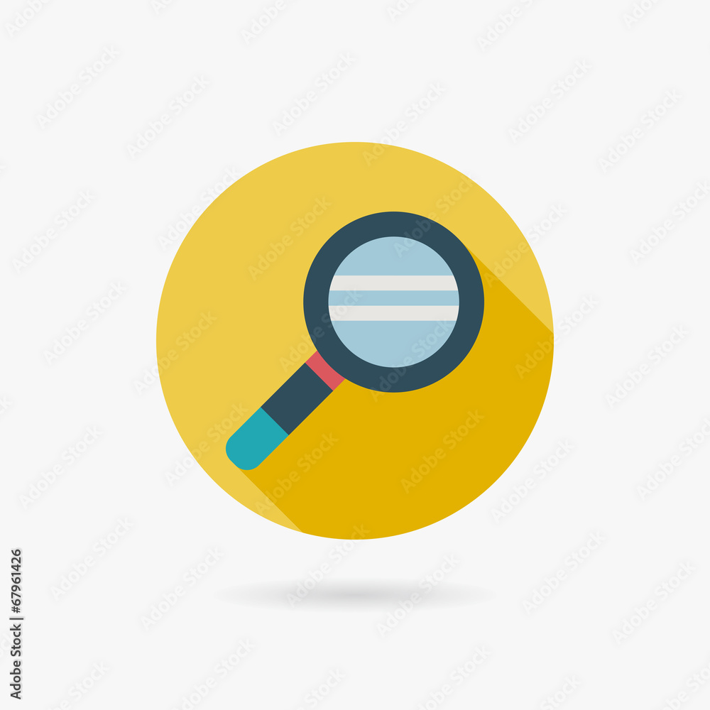 Magnifying Glass Flat style Icon with long shadows Magnifying Glass Flat style Icon with long shadows