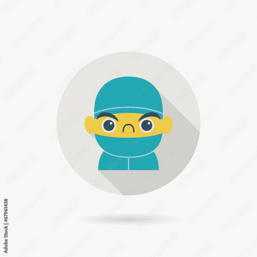 medical people with stethoscopes Flat style Icon with long shado medical people with stethoscopes Flat style Icon with long shado