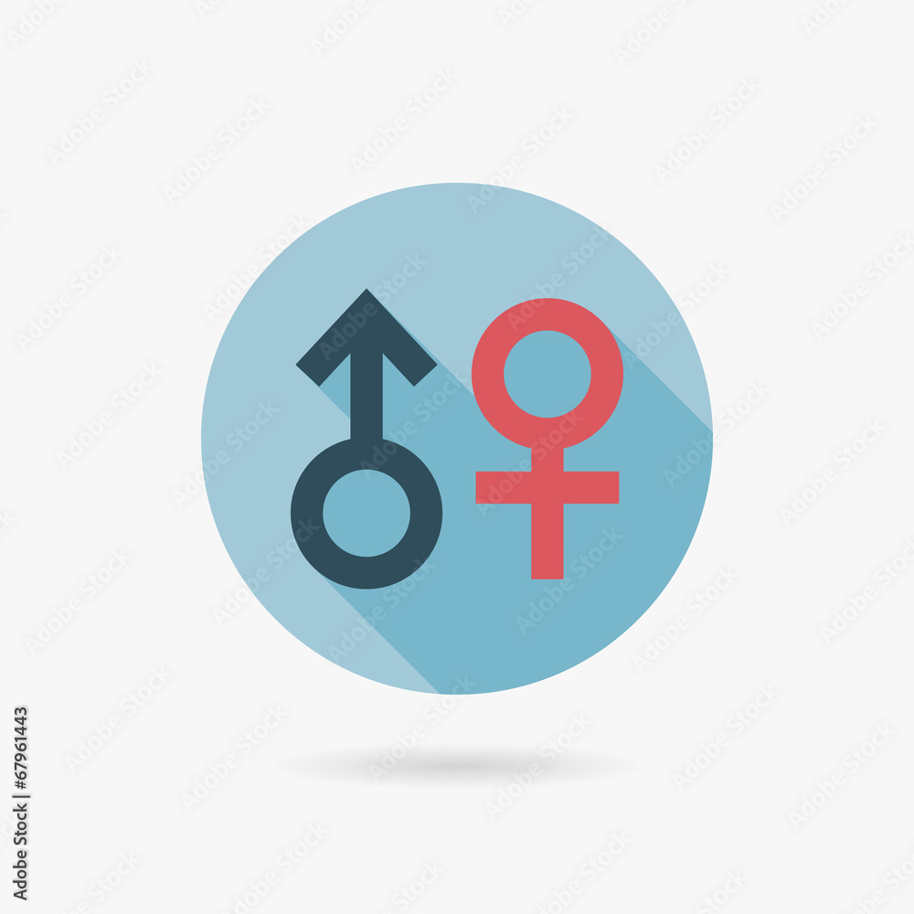 Gender symbol Flat style Icon with long shadows Gender symbol Flat style Icon with long shadows