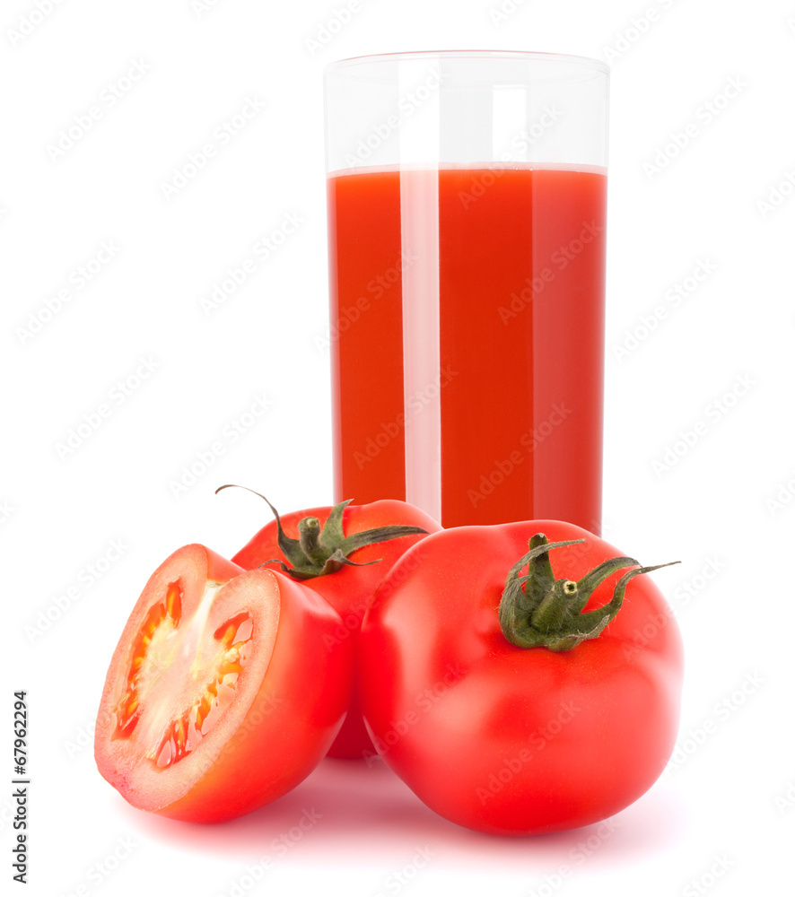 Tomato vegetable juice in glass Tomato vegetable juice in glass