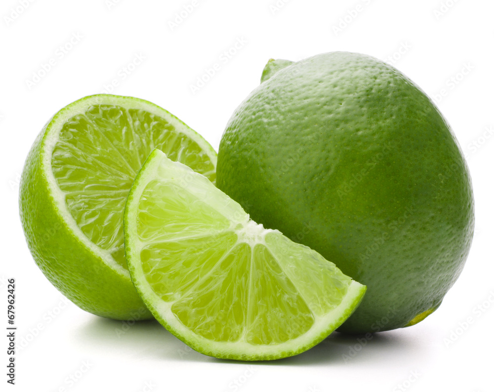 Citrus lime fruit isolated on white background cutout Citrus lime fruit isolated on white background cutout