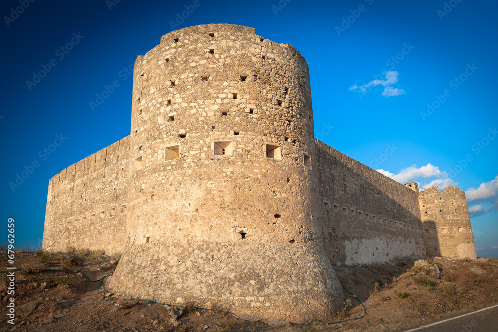 Turkish medieval fortess of Aptera in Crete, Greece.