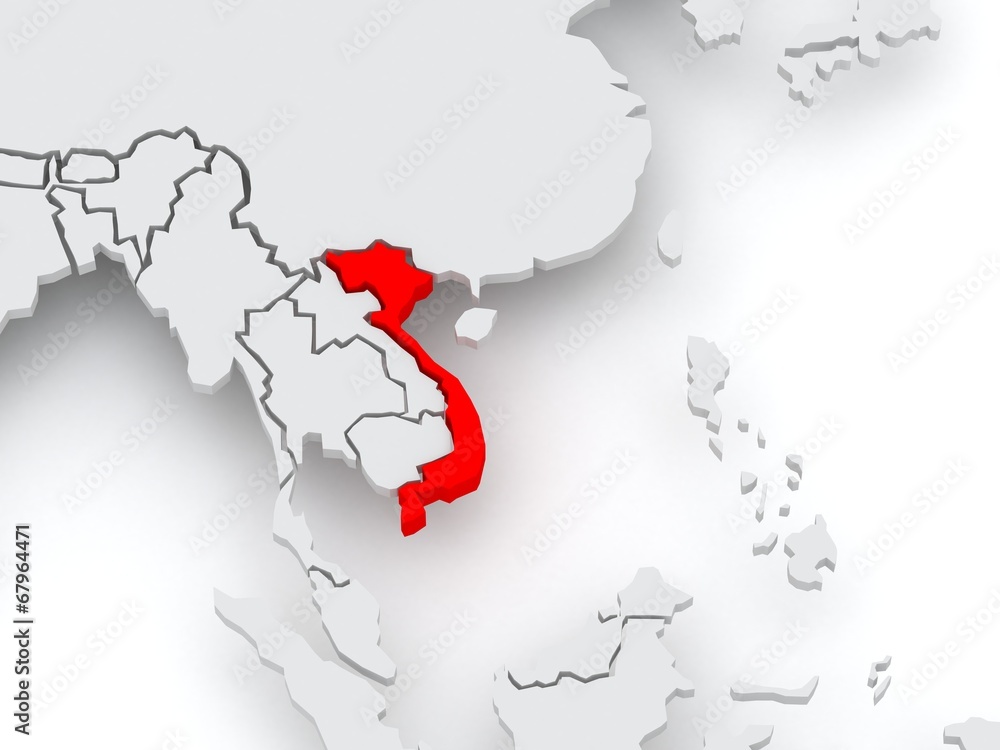 Fototapeta premium Map of worlds. Vietnam.