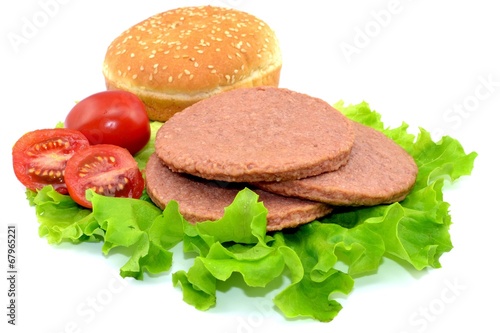 ingredients for a burger