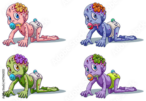 Scary zombie infants