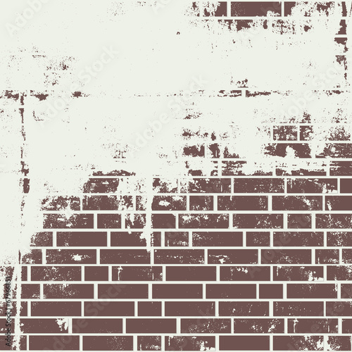 Plastered brick wall