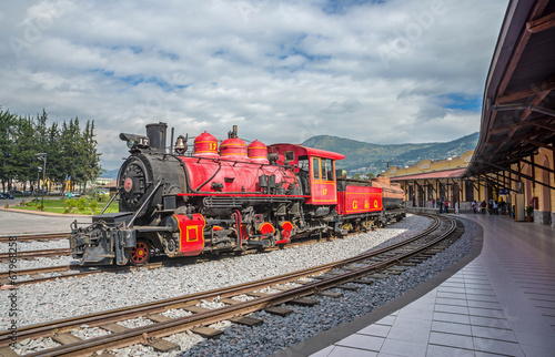 old locomotive train on a railroad track