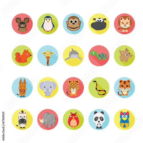 Animals icons set. Illustration eps10