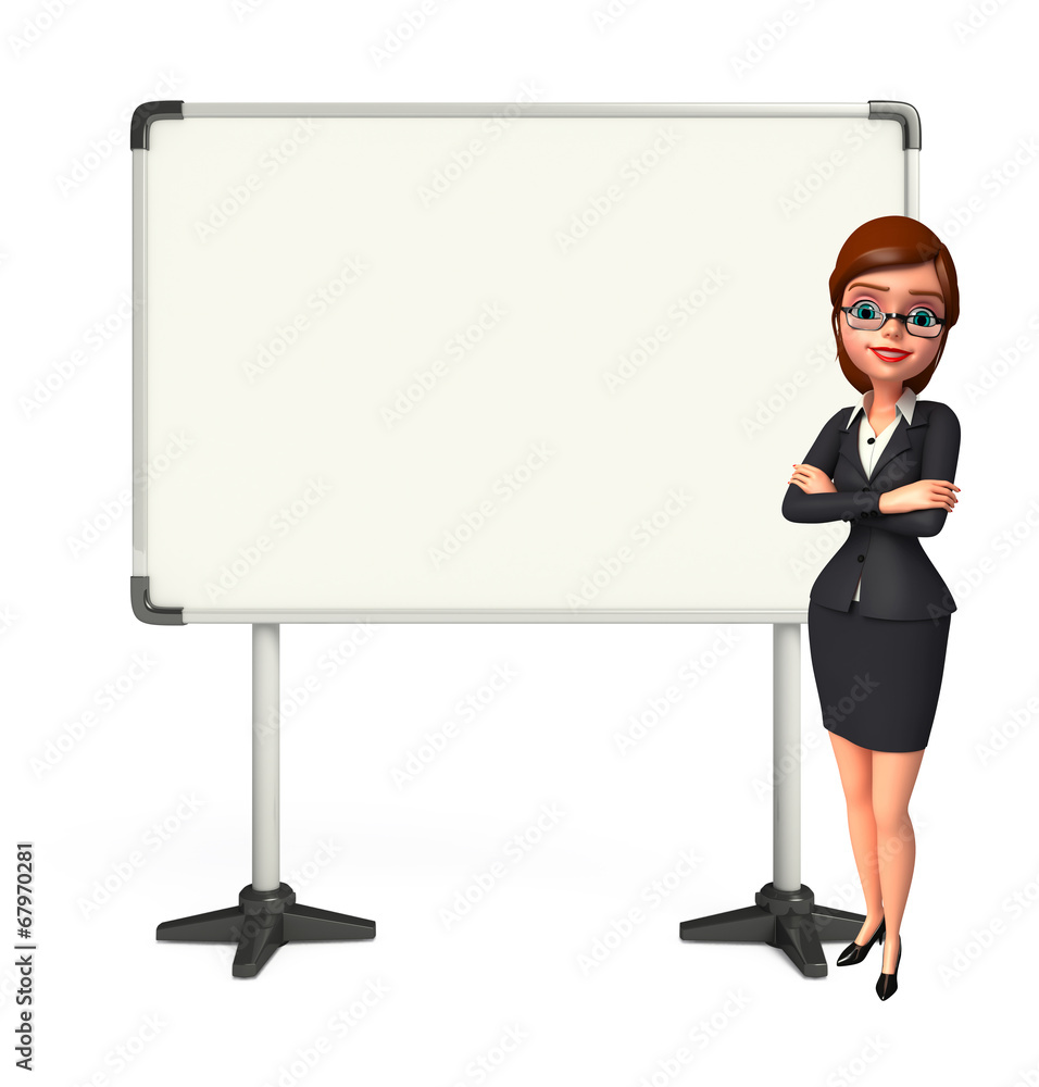 Young Business Woman with display board Young Business Woman with display board