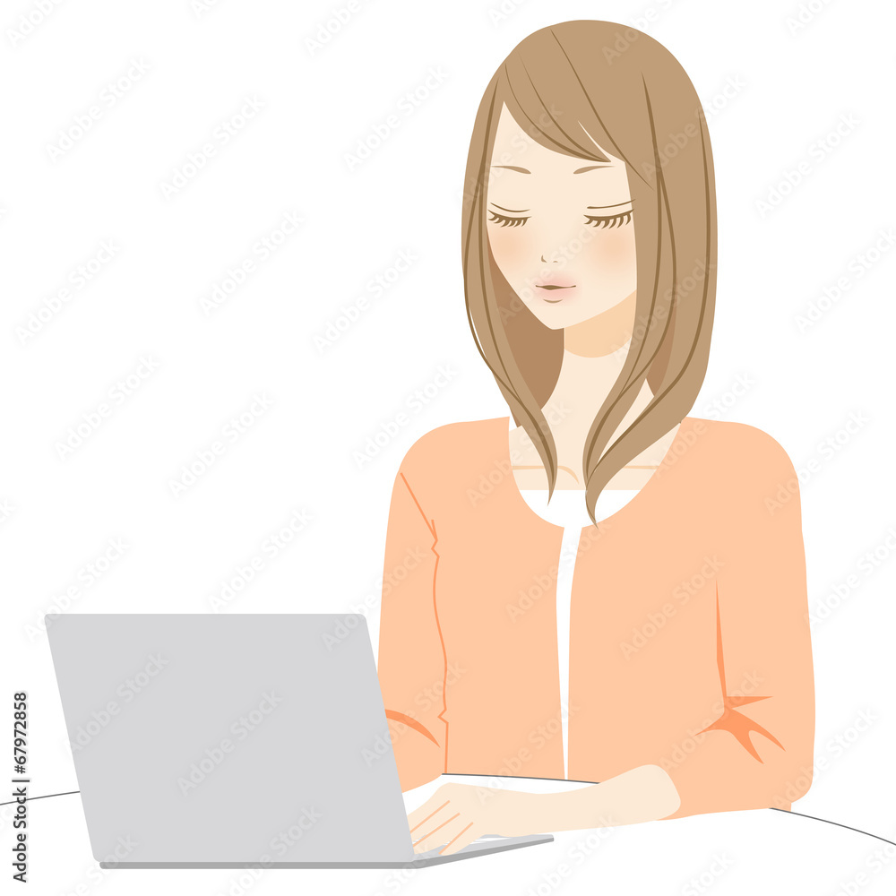 PC パソコンの操作をする女性