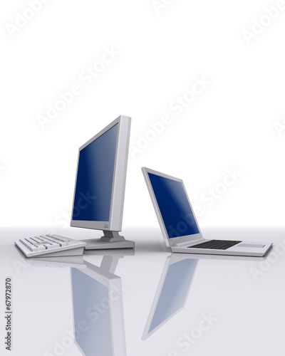 ノートパソコンとデスクトップPC